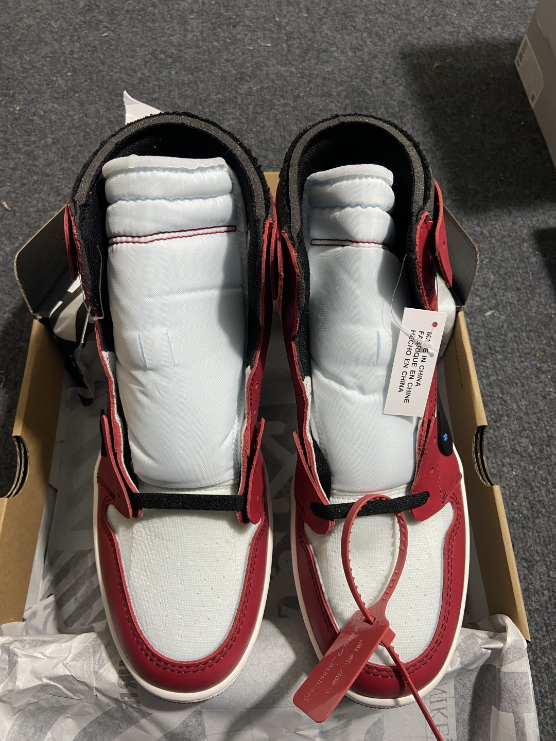 AJ1 OW芝加哥 鞋码：36-47.5P：570 47.5码样品纯原-Air Jordan 1 Off