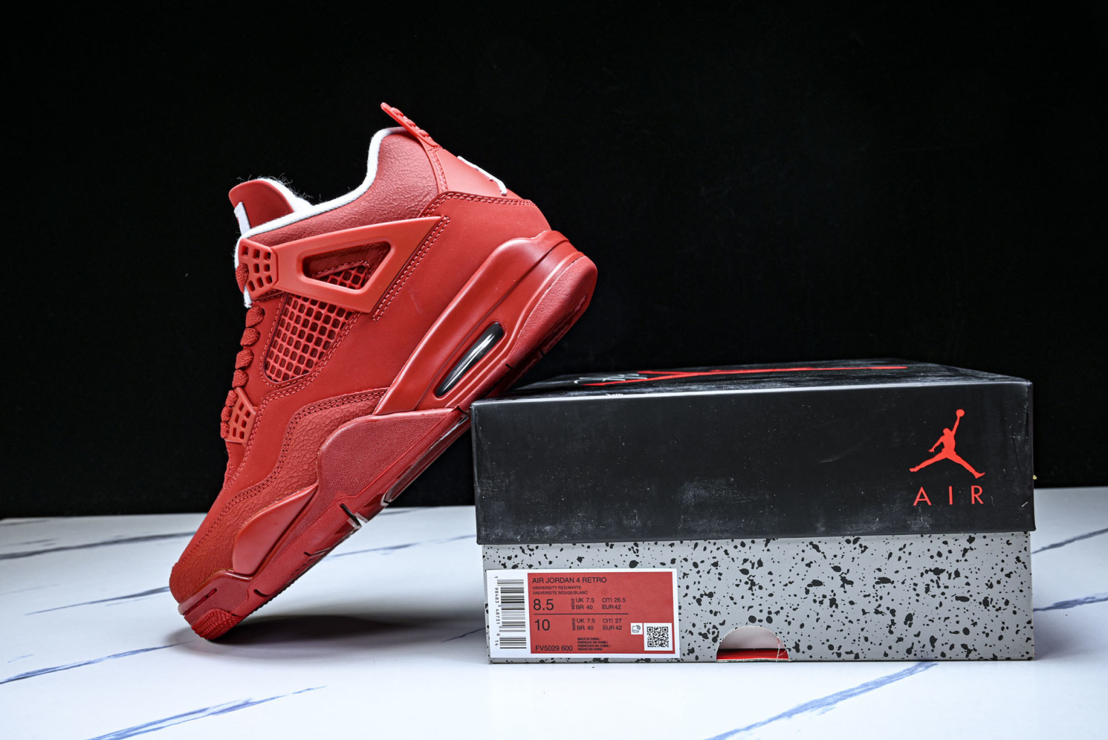 AJ4 EUR:39-48.5P:600纯原-Air Jordan 4 RETRO 大红爆裂纹 FV50