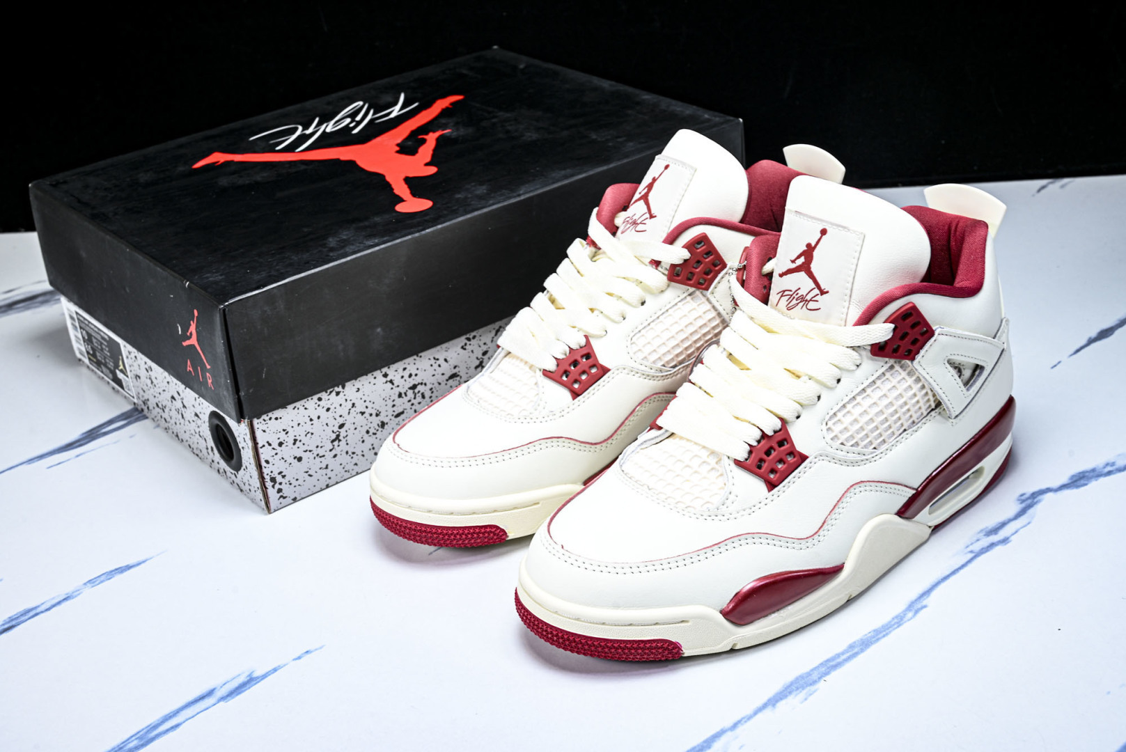 AJ4 EUR:40-48.5P:480纯原-Air Jordan 4 “Sierra Red”情人节白