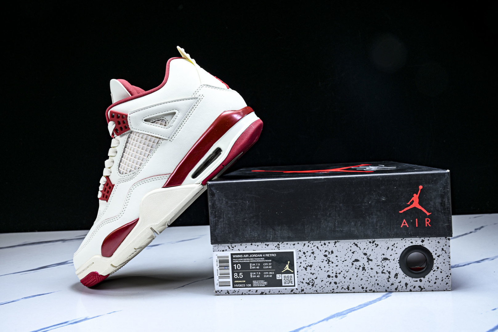 AJ4 EUR:40-48.5P:480纯原-Air Jordan 4 “Sierra Red”情人节白