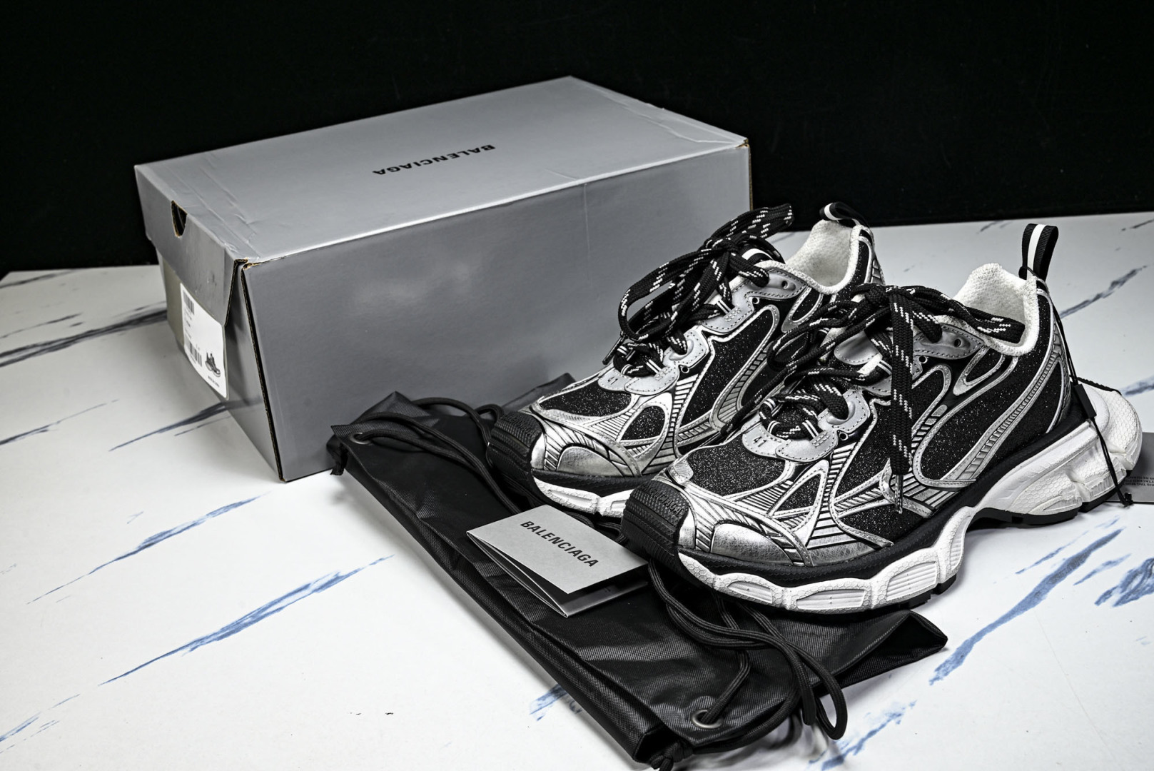 巴黎 EUR:35-46 偏大一码P:500纯原-Balenciaga 3XL 黑灰 W3XLX1080