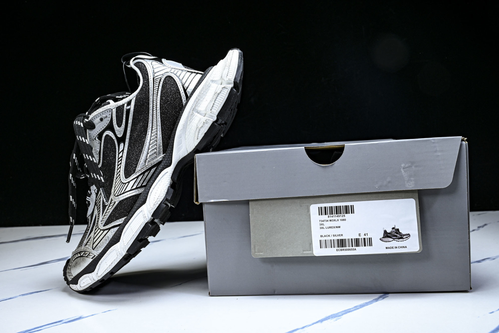 巴黎 EUR:35-46 偏大一码P:500纯原-Balenciaga 3XL 黑灰 W3XLX1080