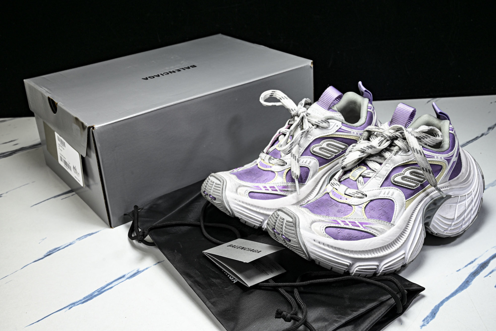 巴黎 EUR:35-46 偏大一码P:540纯原-Balenciaga 6XL 白紫 W6XES 599