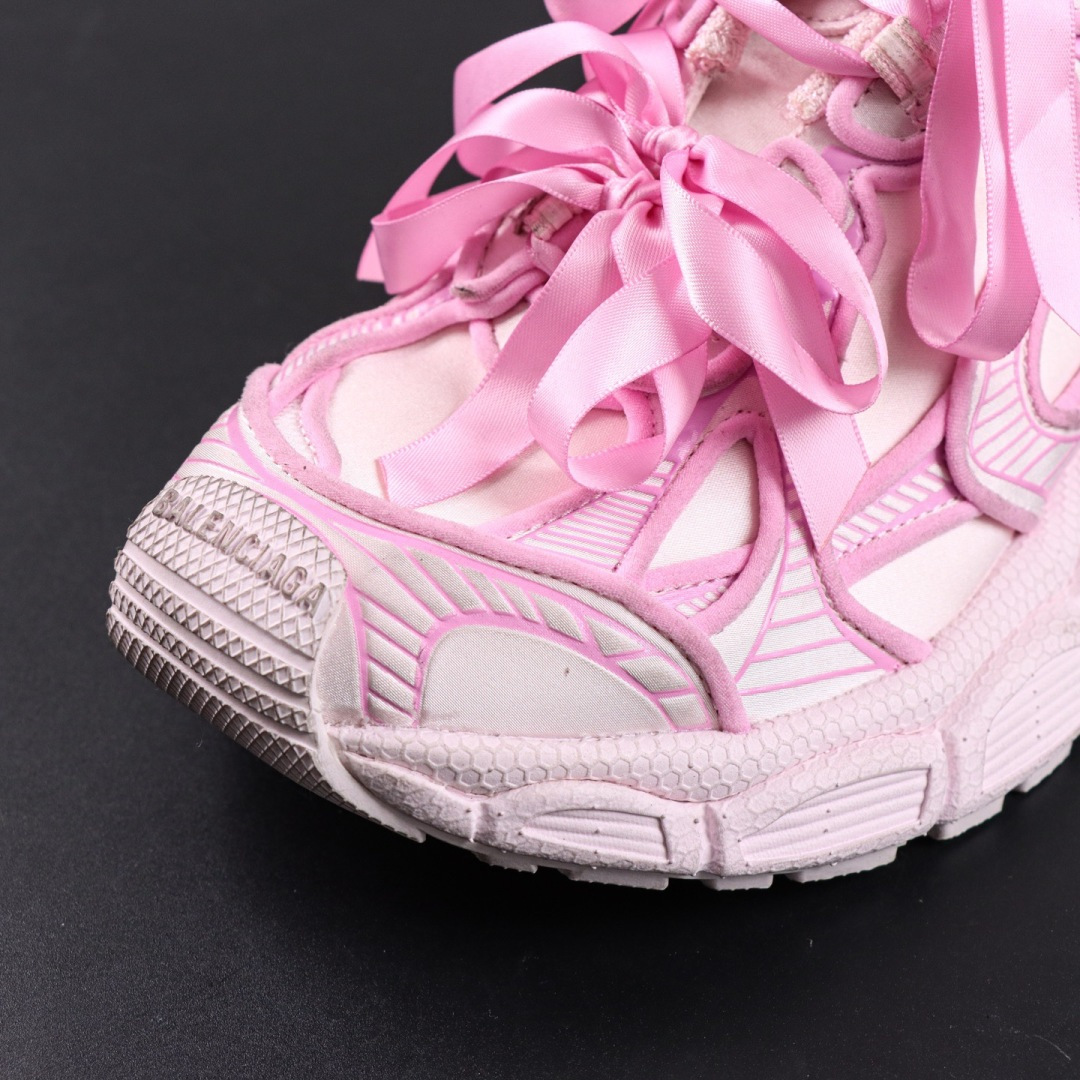 Balenciaga巴黎世家 3XL 磨损效果 圆头厚底系带老爹鞋S2纯原生产线出品 网面轻便型老爹鞋在
