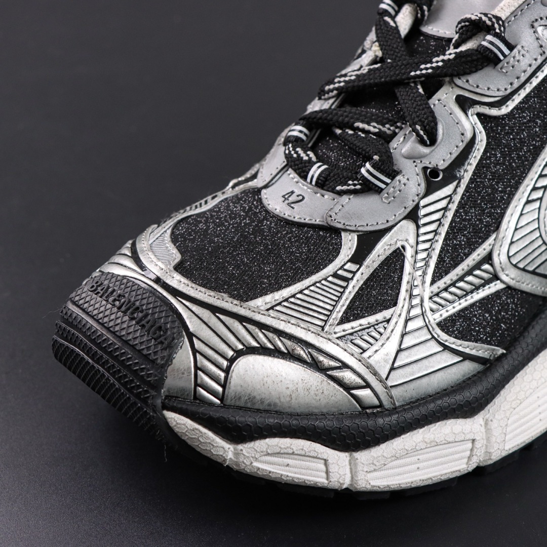 Balenciaga巴黎世家 3XL 磨损效果 圆头厚底系带老爹鞋S2纯原生产线出品 网面轻便型老爹鞋在