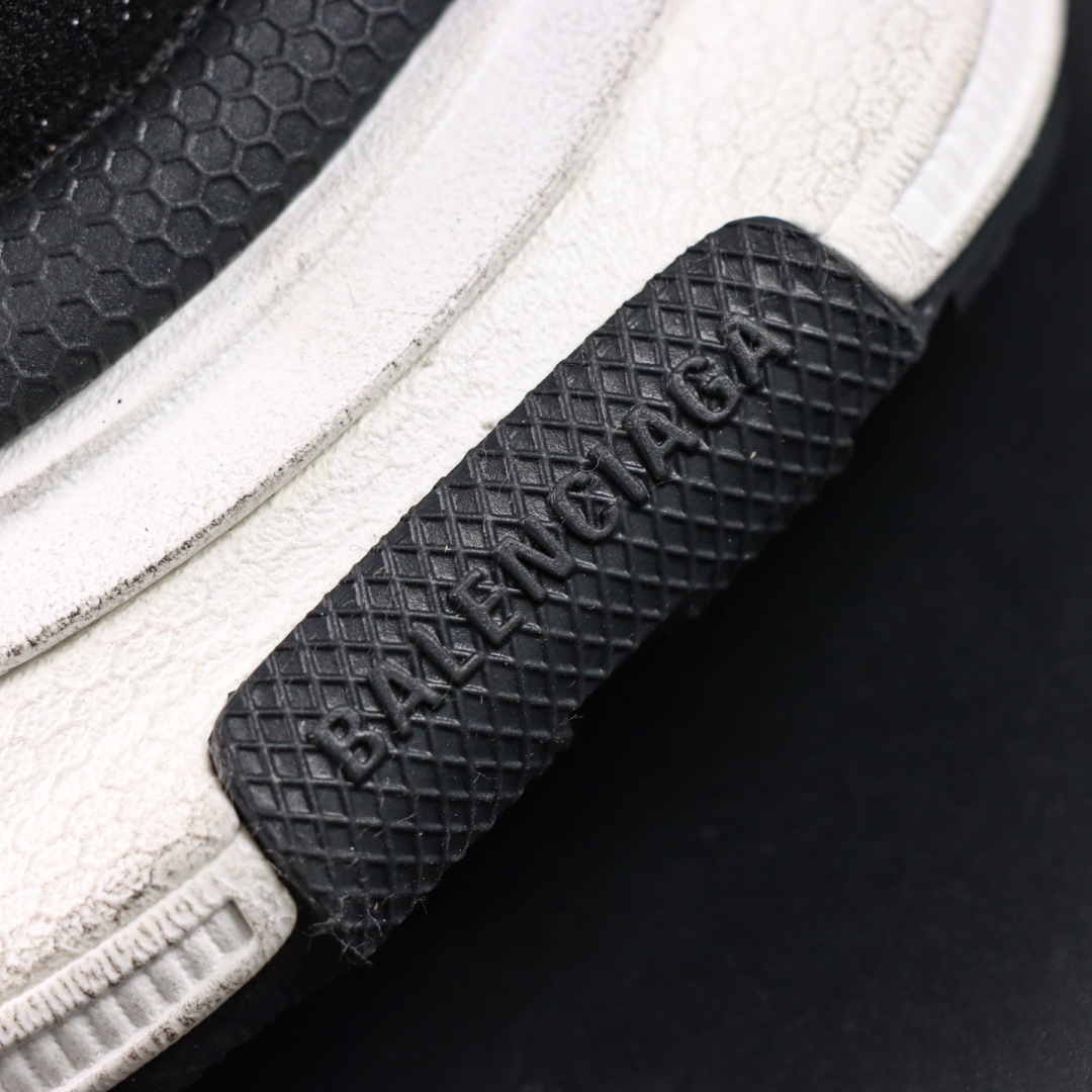 Balenciaga巴黎世家 3XL 磨损效果 圆头厚底系带老爹鞋S2纯原生产线出品 网面轻便型老爹鞋在