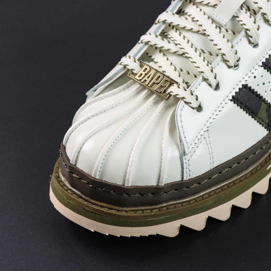 Adidas CLOT X BAPE SUPERSTAR BY E 陈冠希联名 锯齿休闲板鞋 大厂纯原生