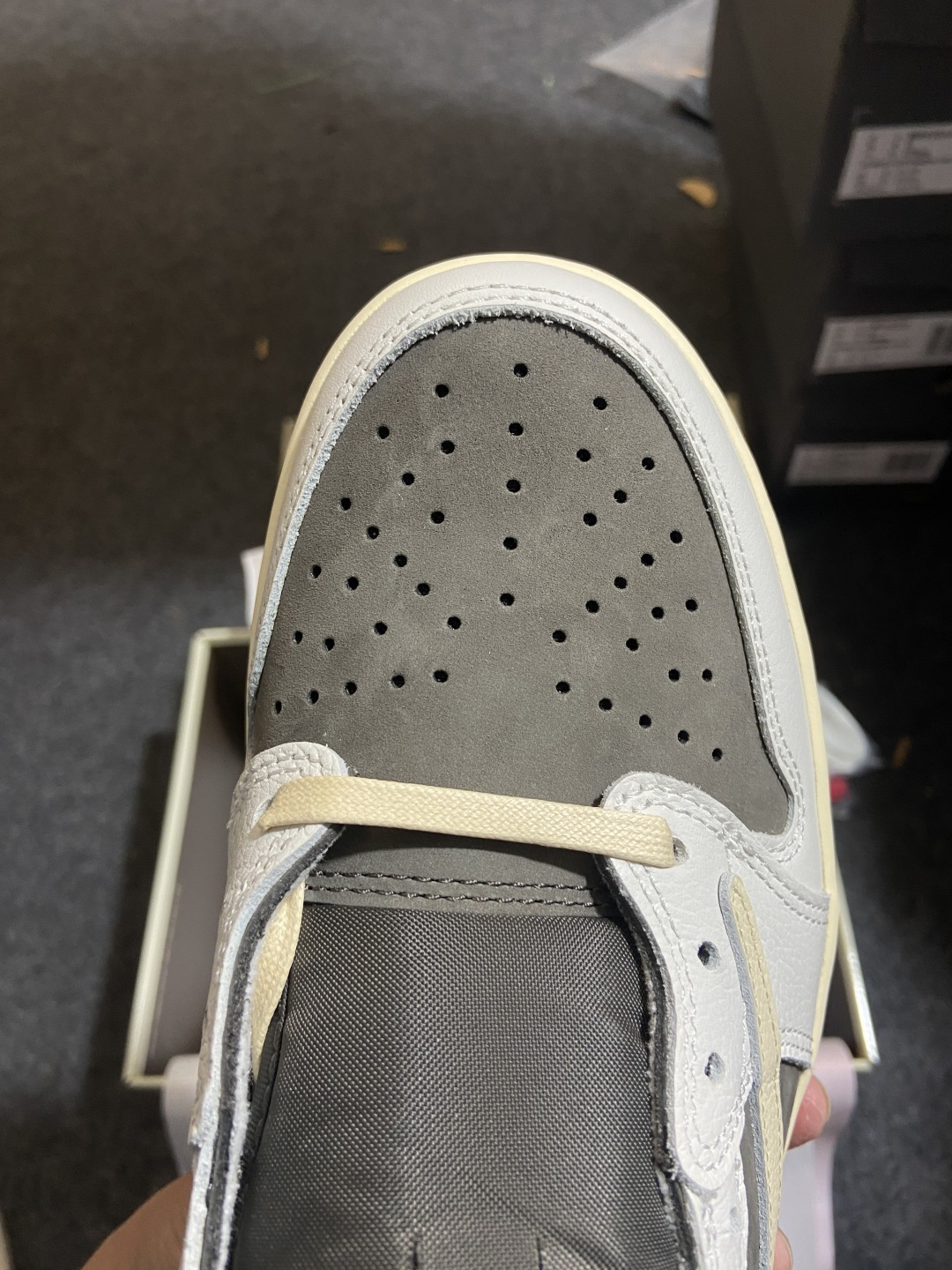 AJ1 Low 白棕倒钩 鞋码：36-47.5P：620纯原版出品-Travis Scott x Air