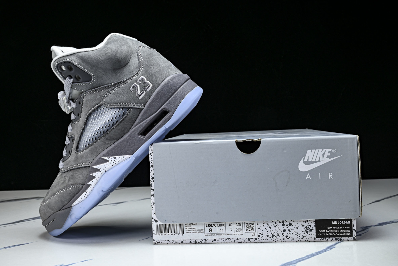 AJ5 尺码:36-47.5纯原出品-Air Jordan 5 Wolf Grey AJ5 乔5狼灰 D