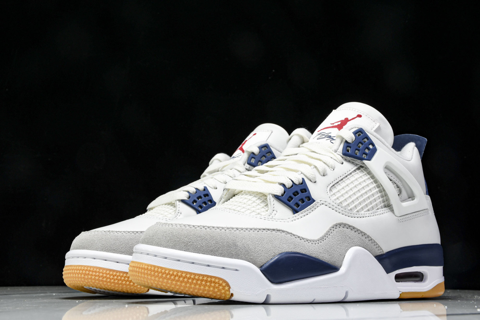 AJ4 尺码:40-47.5P:570纯原版出品-Air Jordan 4 Retro SB Navy 