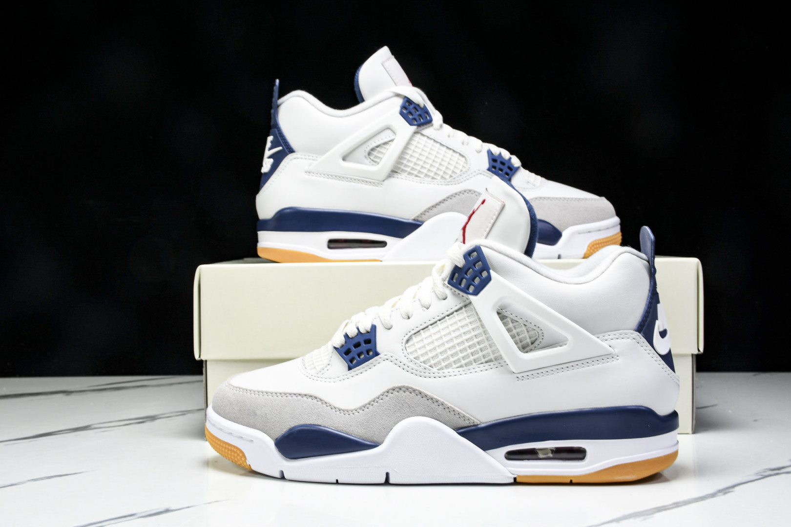 AJ4 尺码:40-47.5P:570纯原版出品-Air Jordan 4 Retro SB Navy 