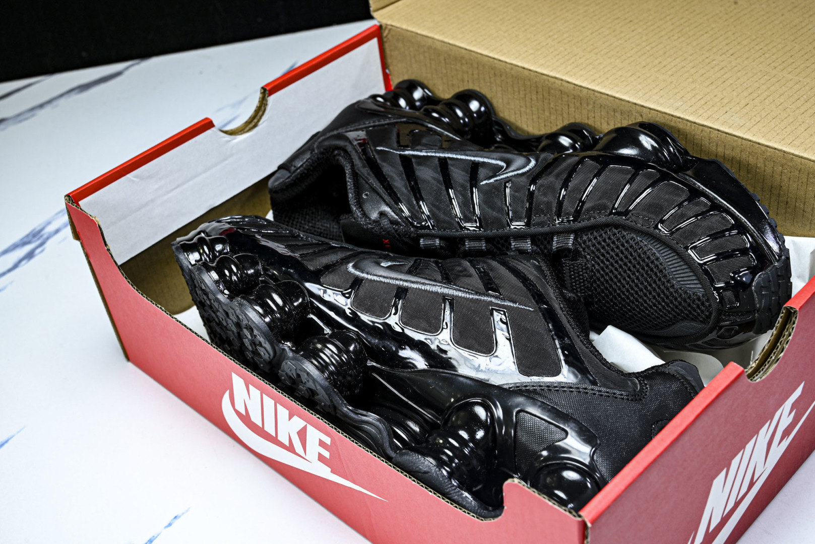 Mam 尺码:39-47.5P:500纯原版出品-NK Shox TL 黑蓝 防滑舒适 低帮 休闲气柱跑