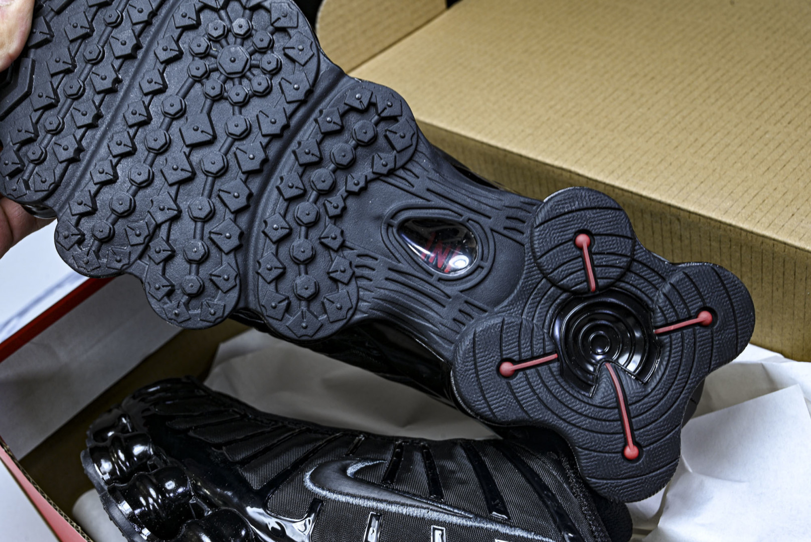 Mam 尺码:39-47.5P:500纯原版出品-NK Shox TL 黑蓝 防滑舒适 低帮 休闲气柱跑