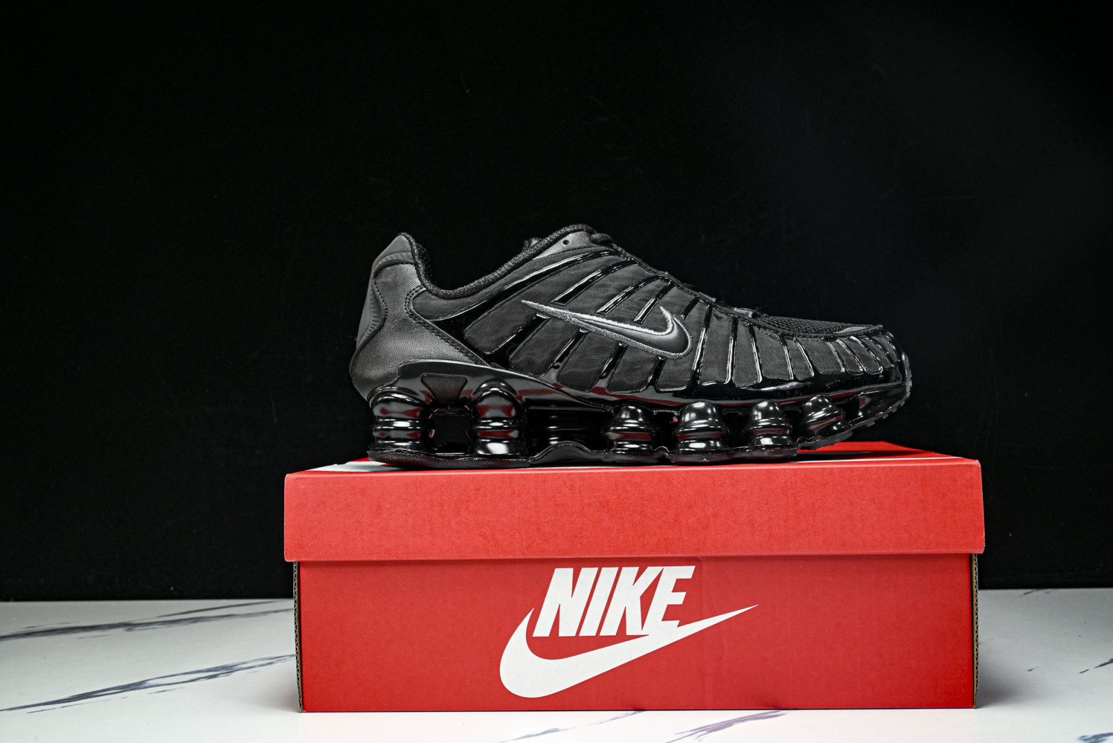 Mam 尺码:39-47.5P:500纯原版出品-NK Shox TL 黑蓝 防滑舒适 低帮 休闲气柱跑