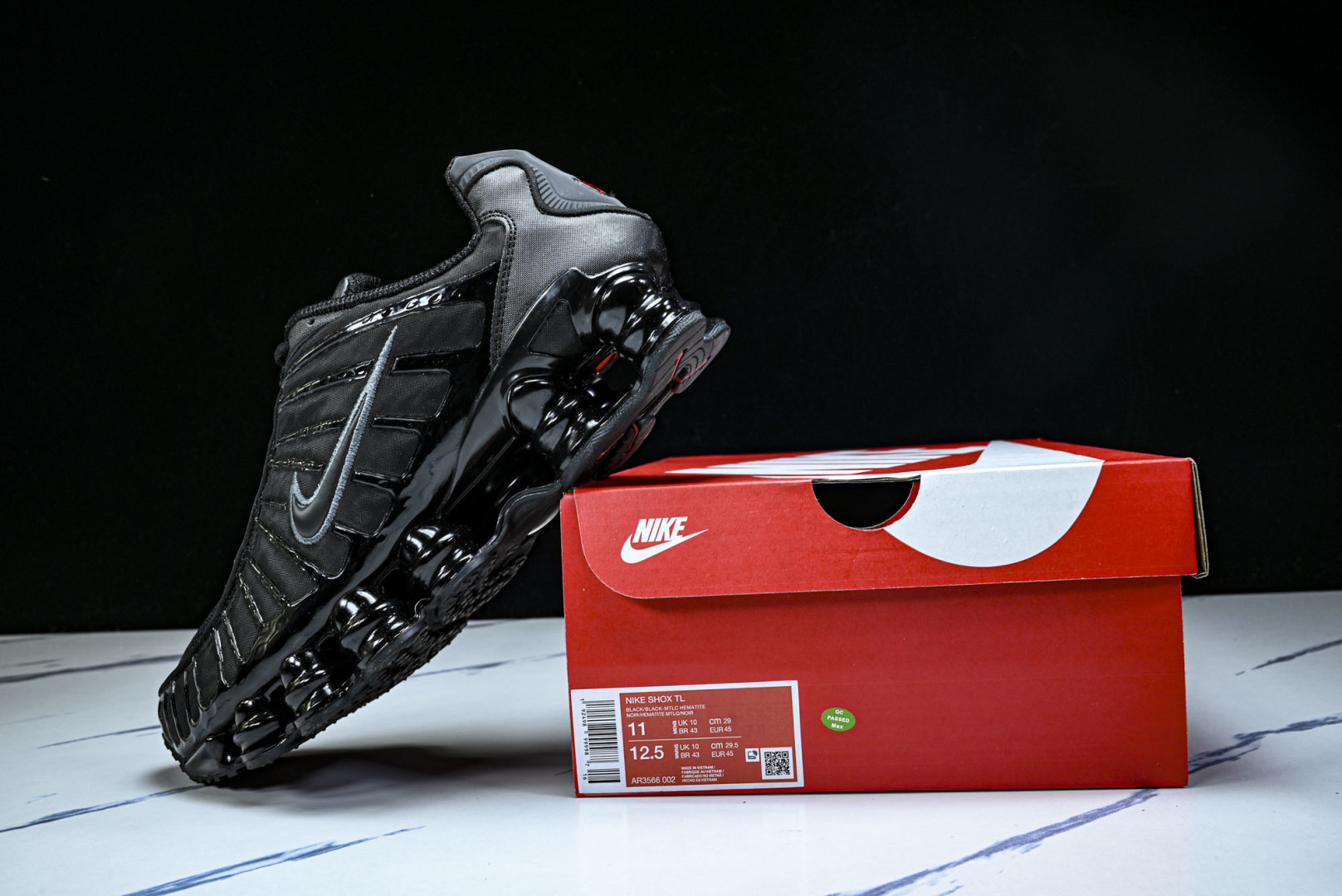 Mam 尺码:39-47.5P:500纯原版出品-NK Shox TL 黑蓝 防滑舒适 低帮 休闲气柱跑