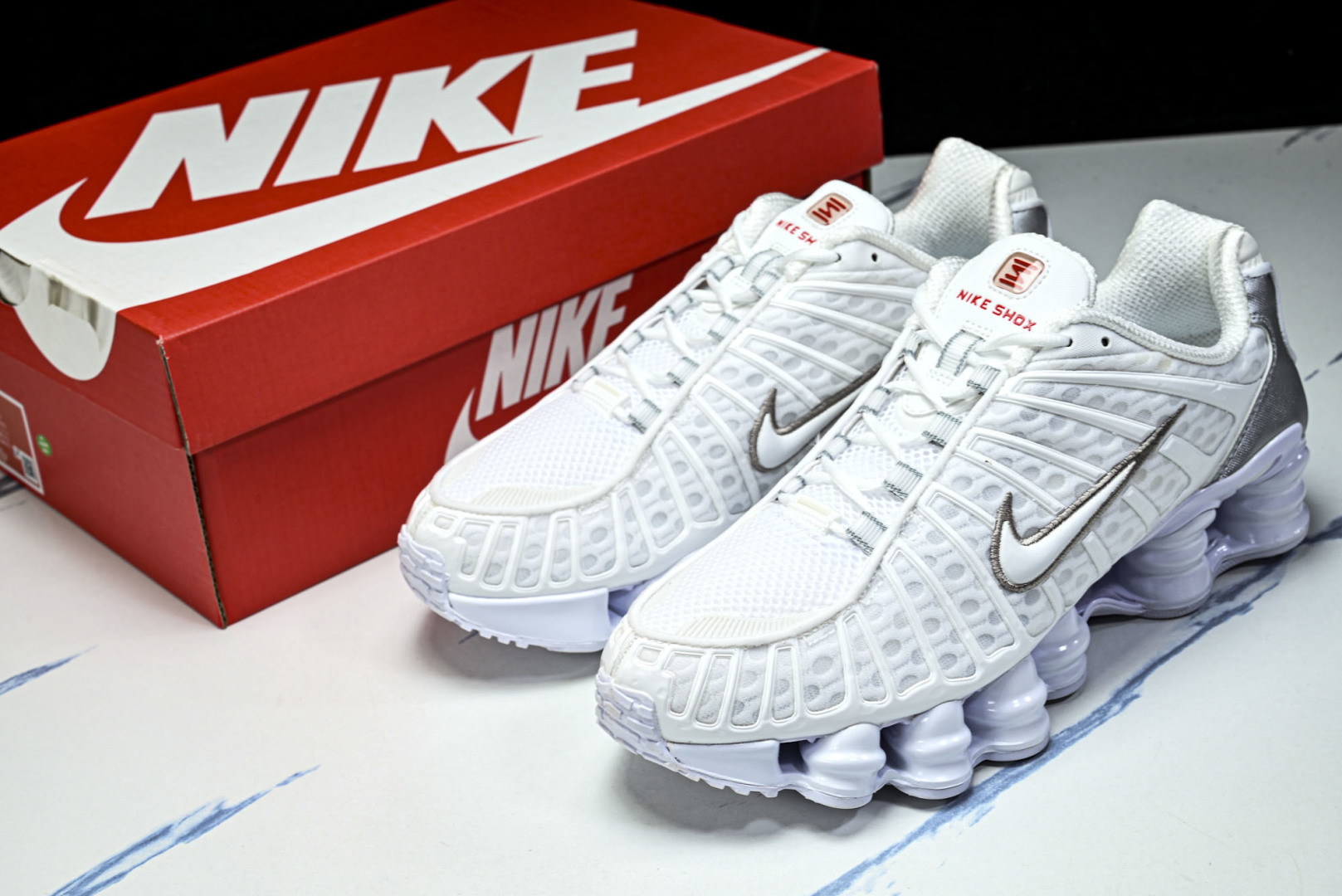 Mam 尺码:39-47.5P:500纯原版出品-NK Shox TL 黑蓝 防滑舒适 低帮 休闲气柱跑