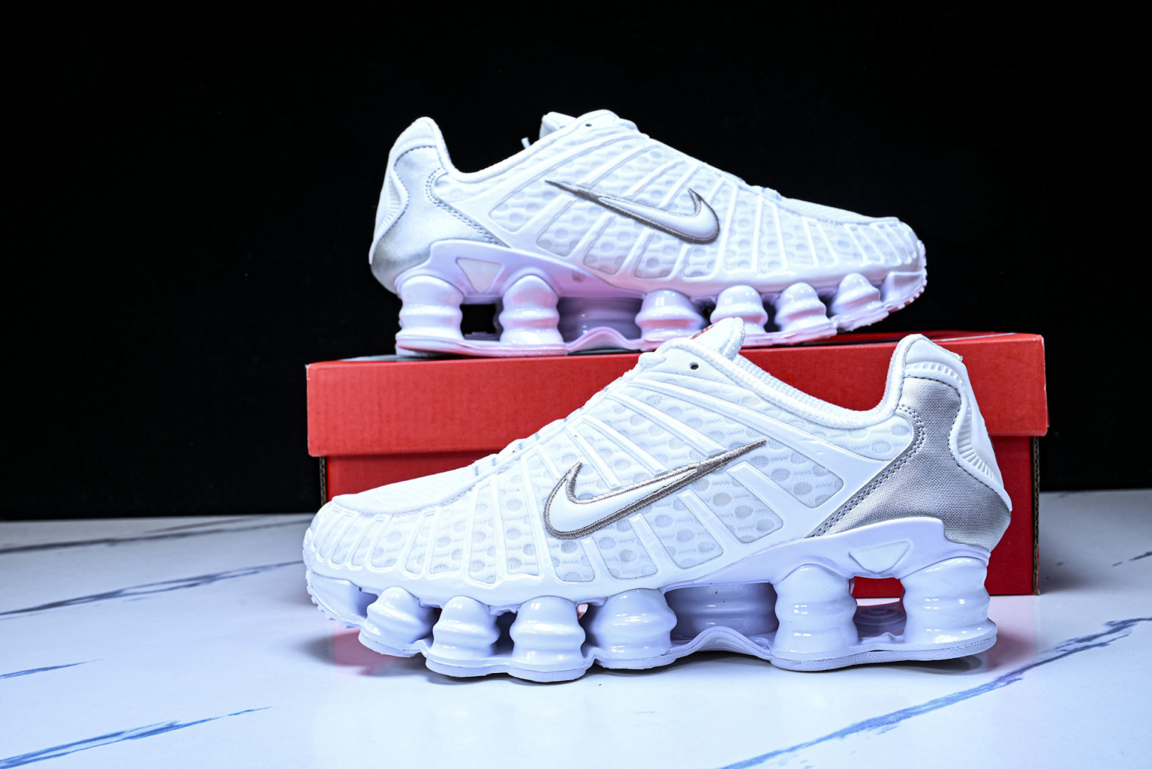 Mam 尺码:39-47.5P:500纯原版出品-NK Shox TL 黑蓝 防滑舒适 低帮 休闲气柱跑