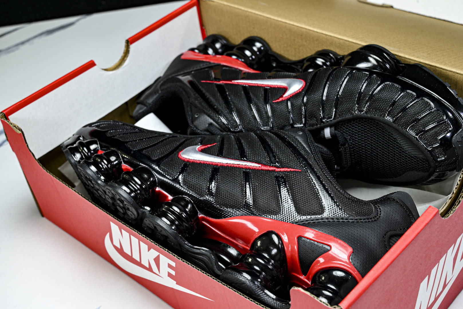 Mam 尺码:39-47.5P:500纯原版出品-NK Shox TL 黑蓝 防滑舒适 低帮 休闲气柱跑