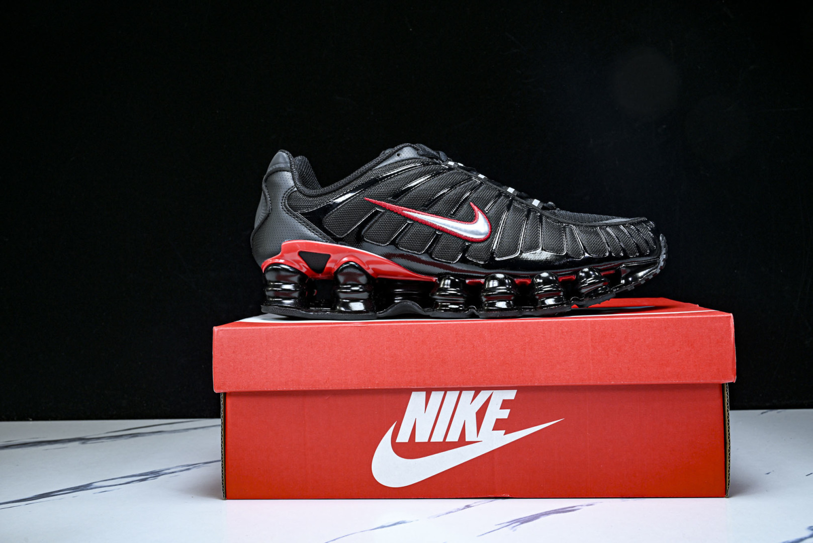 Mam 尺码:39-47.5P:500纯原版出品-NK Shox TL 黑蓝 防滑舒适 低帮 休闲气柱跑