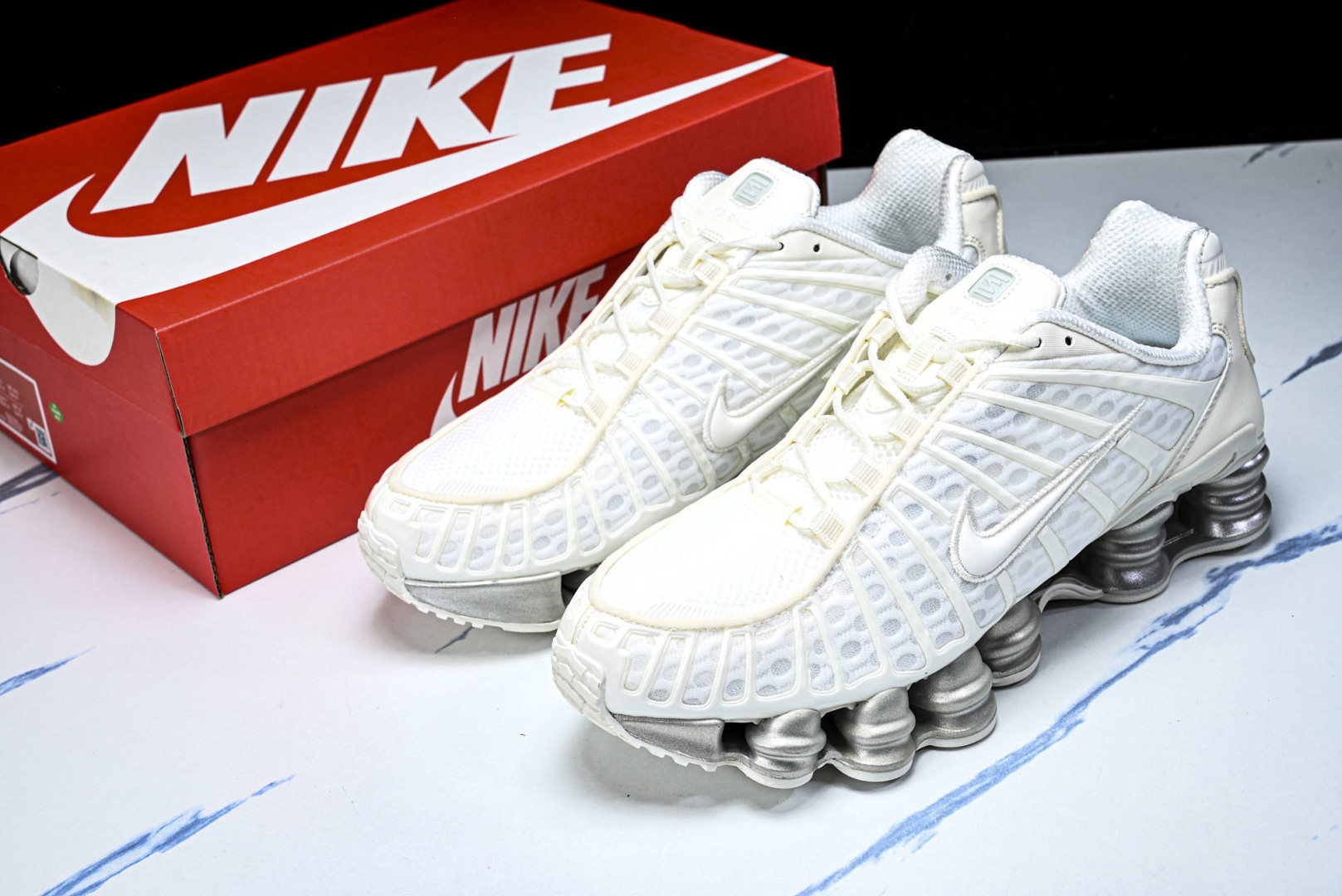 Mam 尺码:39-47.5P:500纯原版出品-NK Shox TL 黑蓝 防滑舒适 低帮 休闲气柱跑