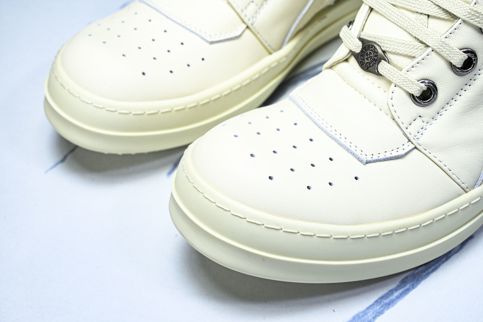 Rick 尺码:36-46P:720纯原出品-RICK OWENS 26秋冬高帮 男士 白色皮革 GEO