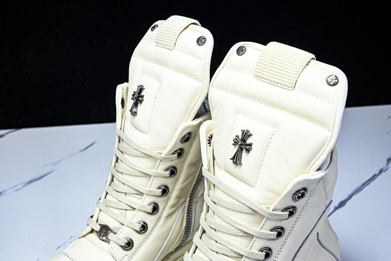 Rick 尺码:36-46P:720纯原出品-RICK OWENS 26秋冬高帮 男士 白色皮革 GEO