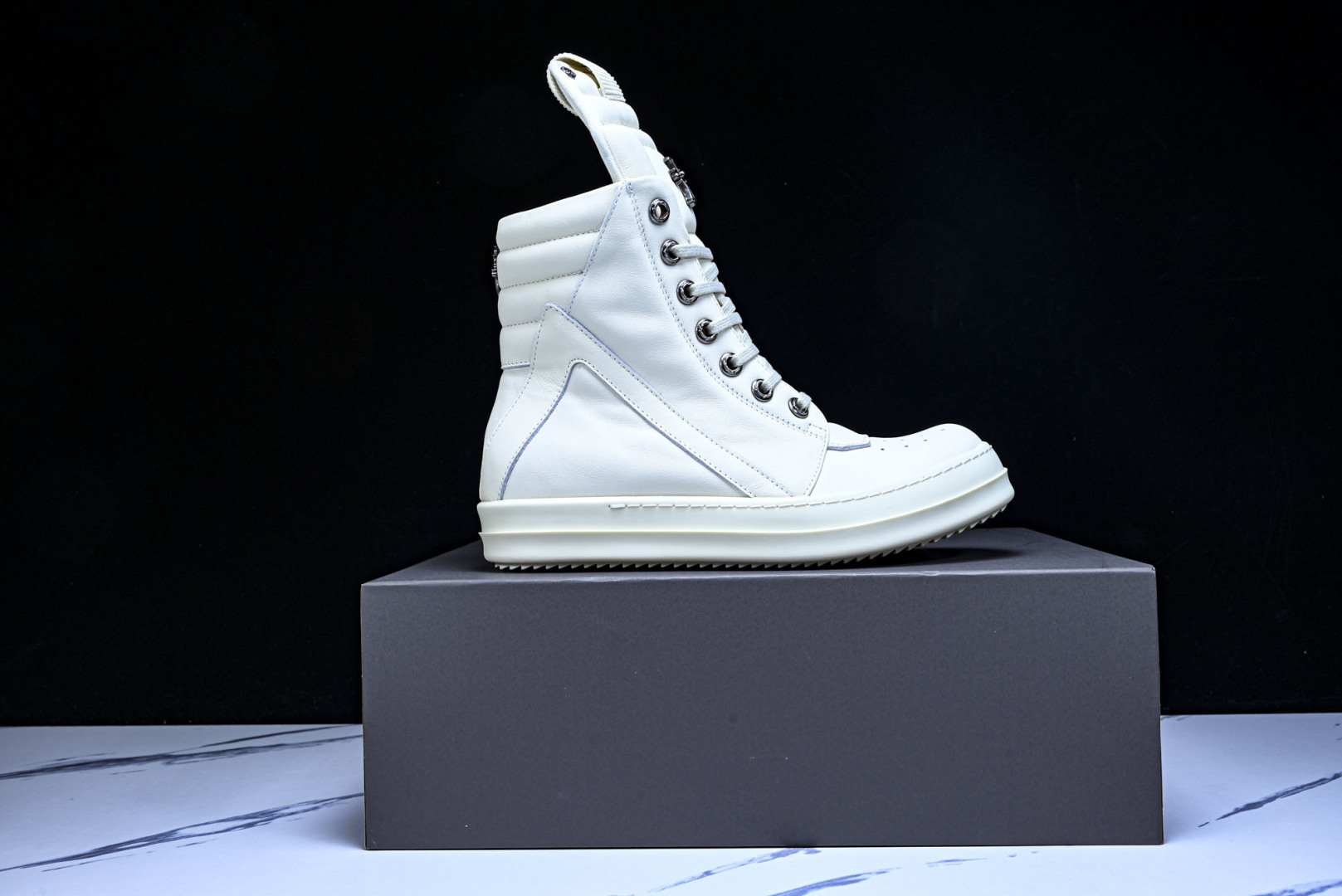 Rick 尺码:36-46P:720纯原出品-RICK OWENS 26秋冬高帮 男士 白色皮革 GEO