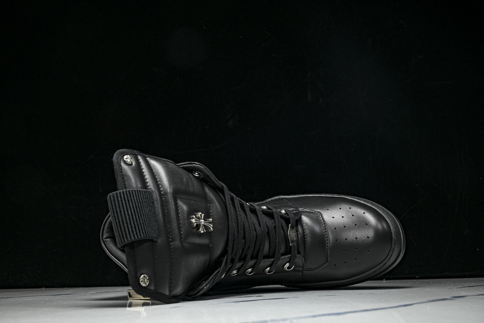 Rick 尺码:36-46P:720纯原出品-RICK OWENS 26秋冬 高帮 男士 全黑色皮革 G