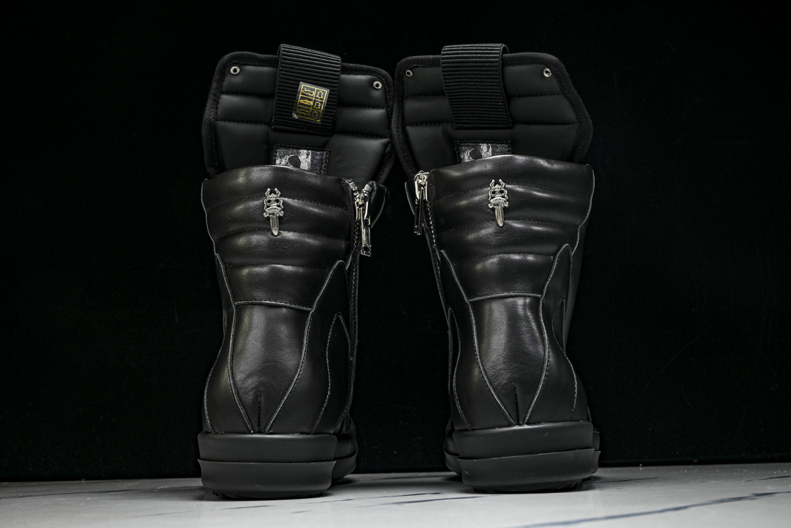 Rick 尺码:36-46P:720纯原出品-RICK OWENS 26秋冬 高帮 男士 全黑色皮革 G