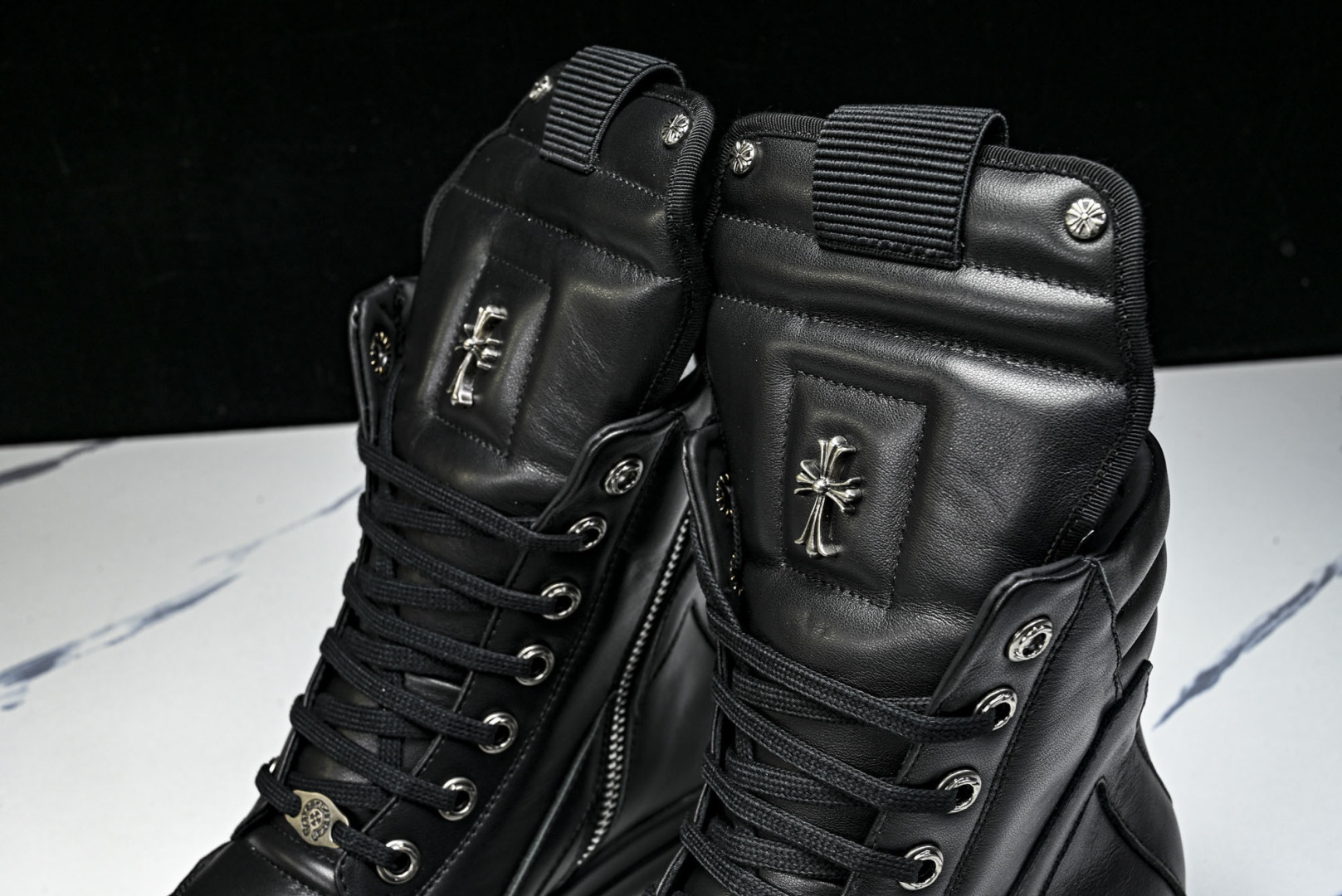 Rick 尺码:36-46P:720纯原出品-RICK OWENS 26秋冬 高帮 男士 全黑色皮革 G