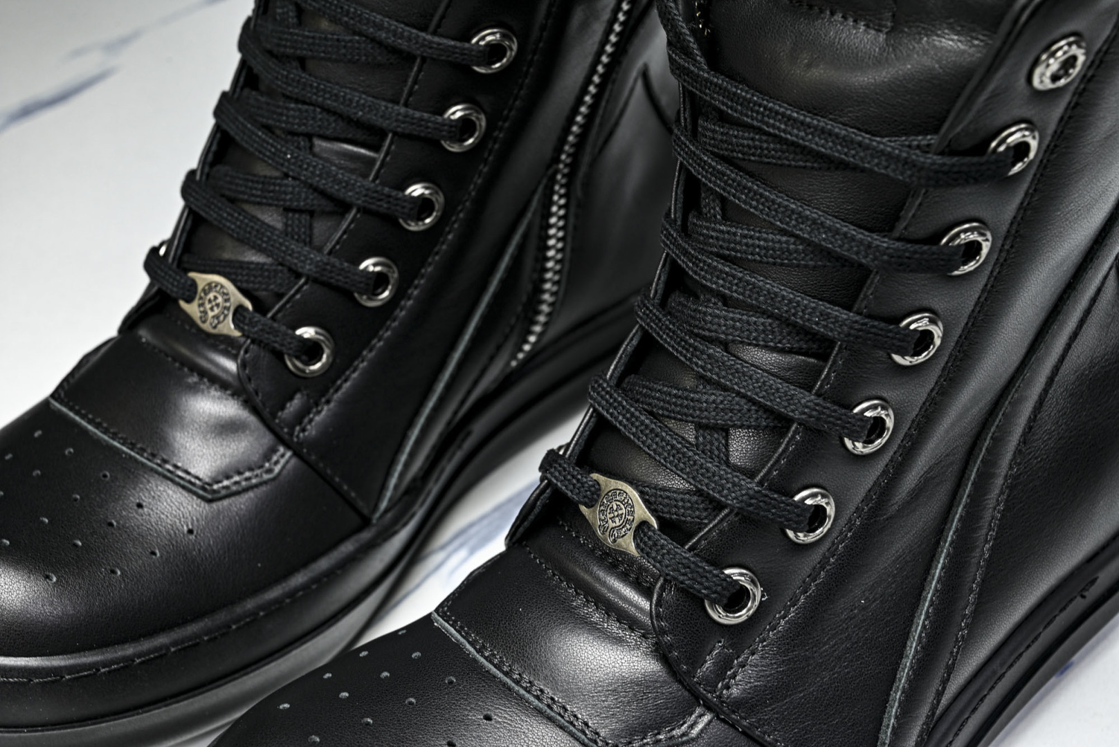 Rick 尺码:36-46P:720纯原出品-RICK OWENS 26秋冬 高帮 男士 全黑色皮革 G