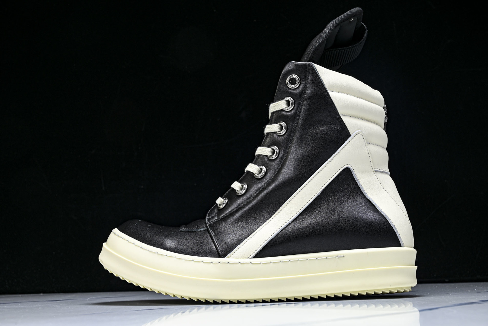 Rick 尺码:36-46P:720纯原出品-RICK OWENS 26秋冬高帮 男士 黑白色皮革 GE