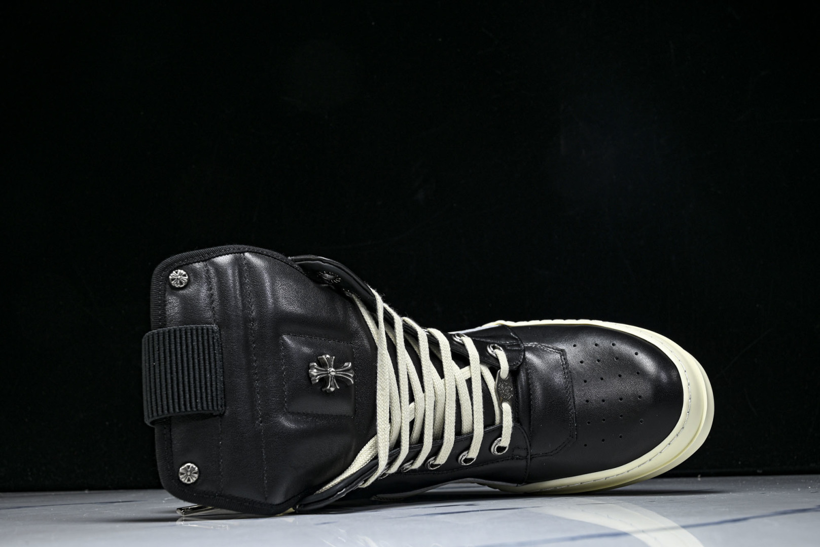 Rick 尺码:36-46P:720纯原出品-RICK OWENS 26秋冬高帮 男士 黑白色皮革 GE