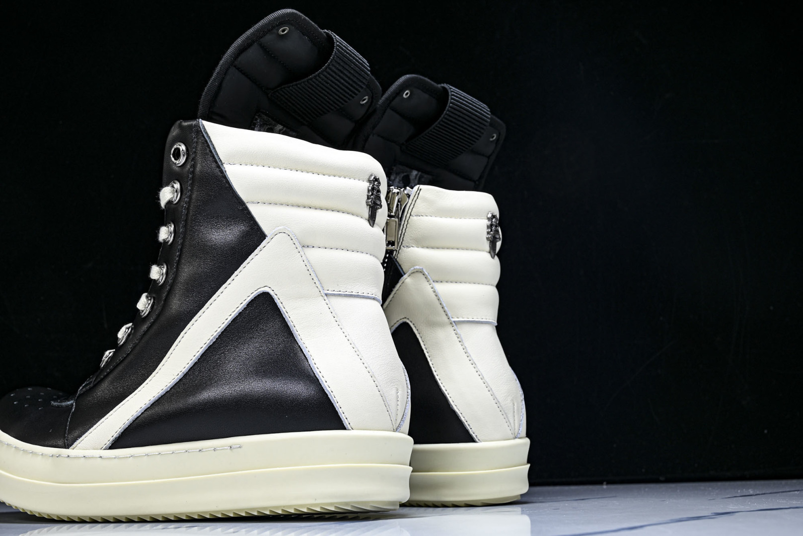 Rick 尺码:36-46P:720纯原出品-RICK OWENS 26秋冬高帮 男士 黑白色皮革 GE
