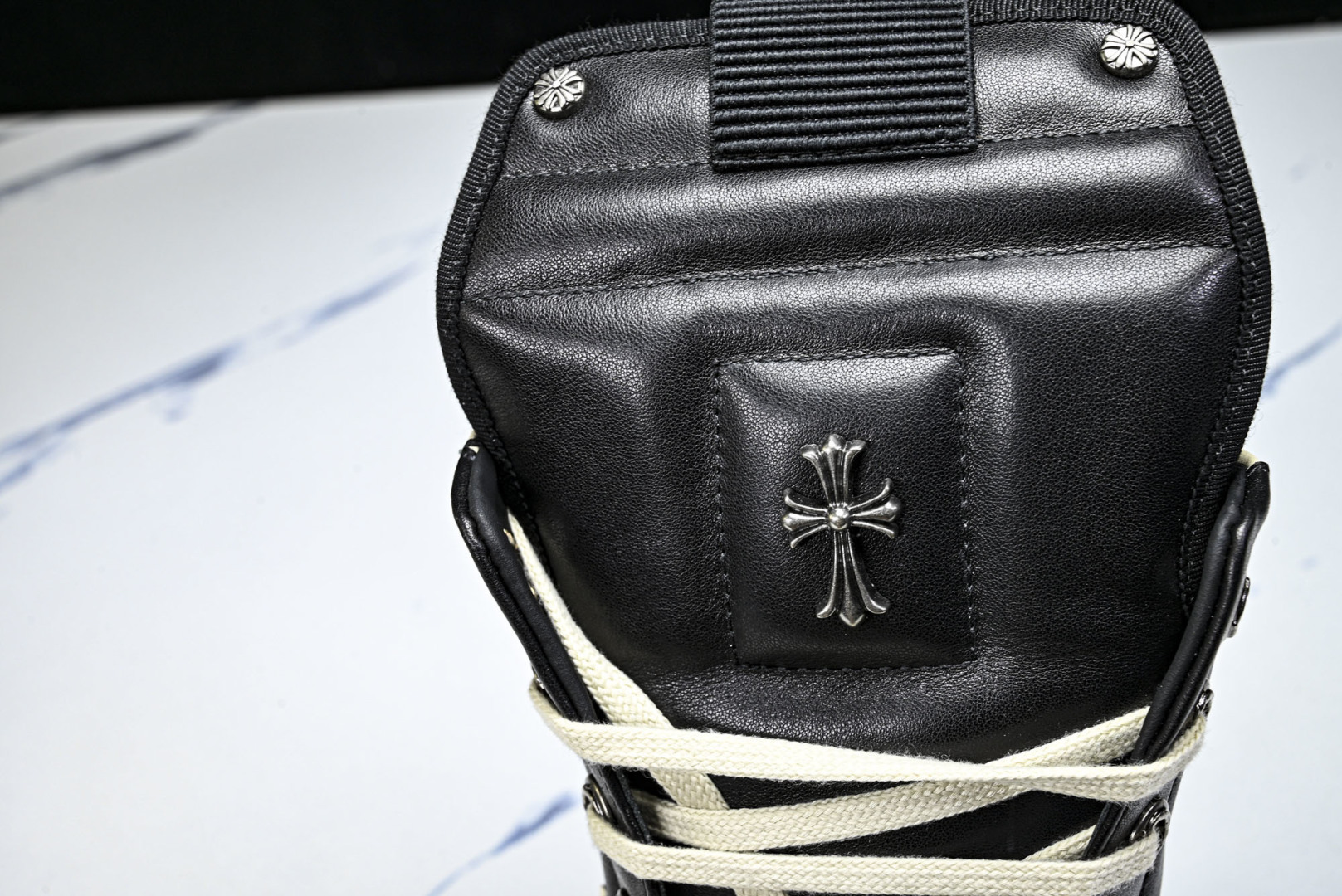 Rick 尺码:36-46P:720纯原出品-RICK OWENS 26秋冬高帮 男士 黑白色皮革 GE