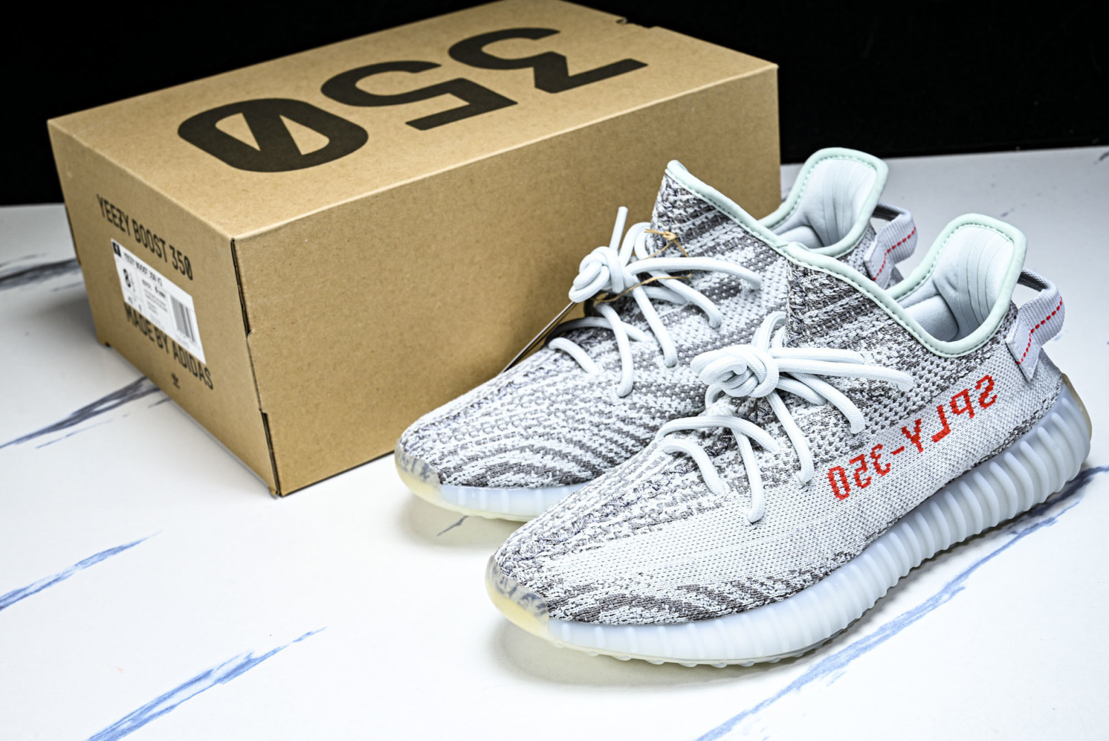 Yeezy350 尺码:36-48纯原版出品-AD Yeezy Boost 350 V2 可燃冰 冰蓝斑