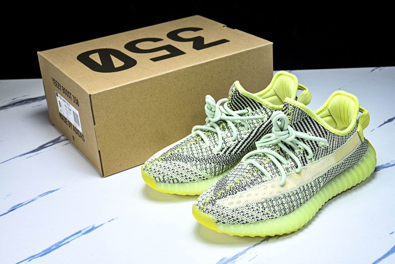 Yeezy350 尺码:36-48纯原版出品-AD Yeezy 350 V2 Yezree 夜光绿满天星