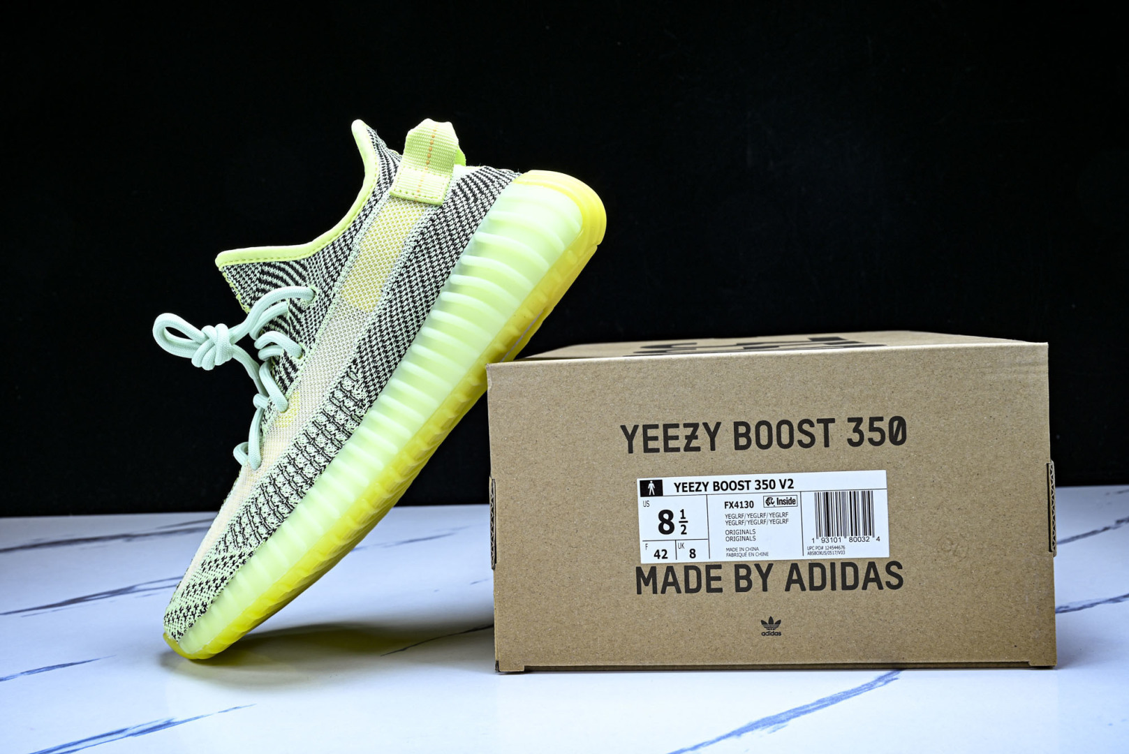 Yeezy350 尺码:36-48纯原版出品-AD Yeezy 350 V2 Yezree 夜光绿满天星