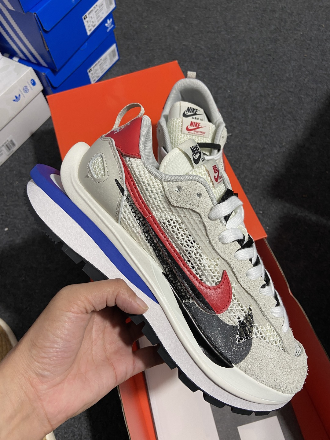 Sacai灰红 尺码:36-46纯原出品-Sacai x Nk VaporWaffle 3.0 华夫3.