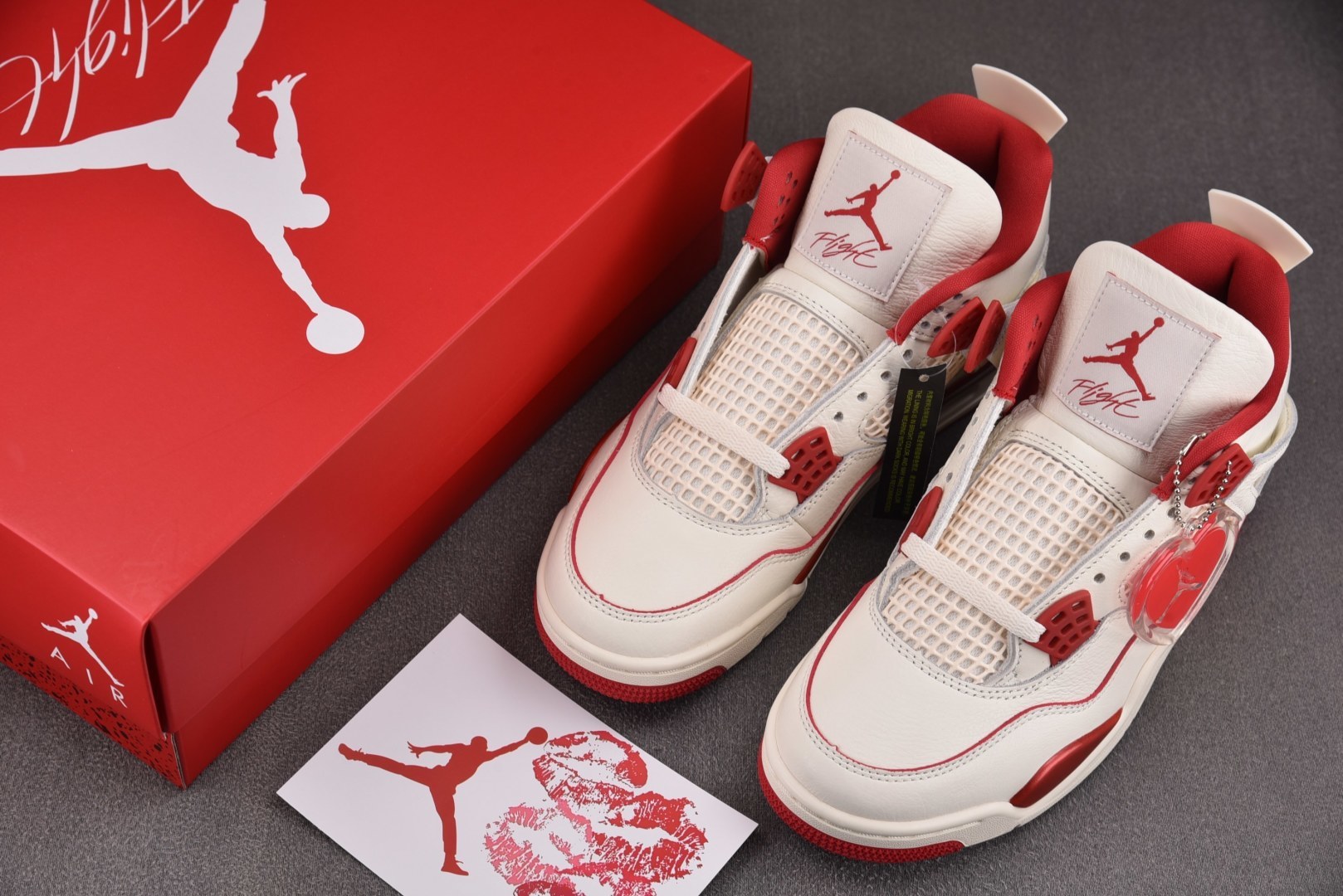 AJ4 EUR:40-48.5纯原-Air Jordan 4 “Sierra Red”情人节白红 HV0