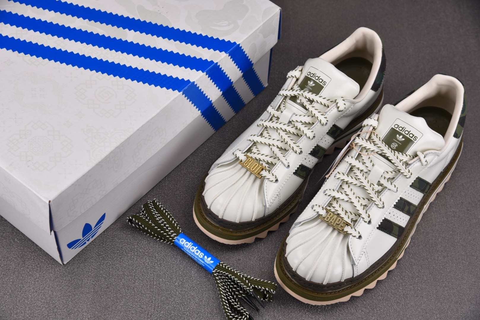 贝壳头 尺码36-45纯原版出品-Clot x Adidas Superstar 陈冠希联名 贝壳头锯齿