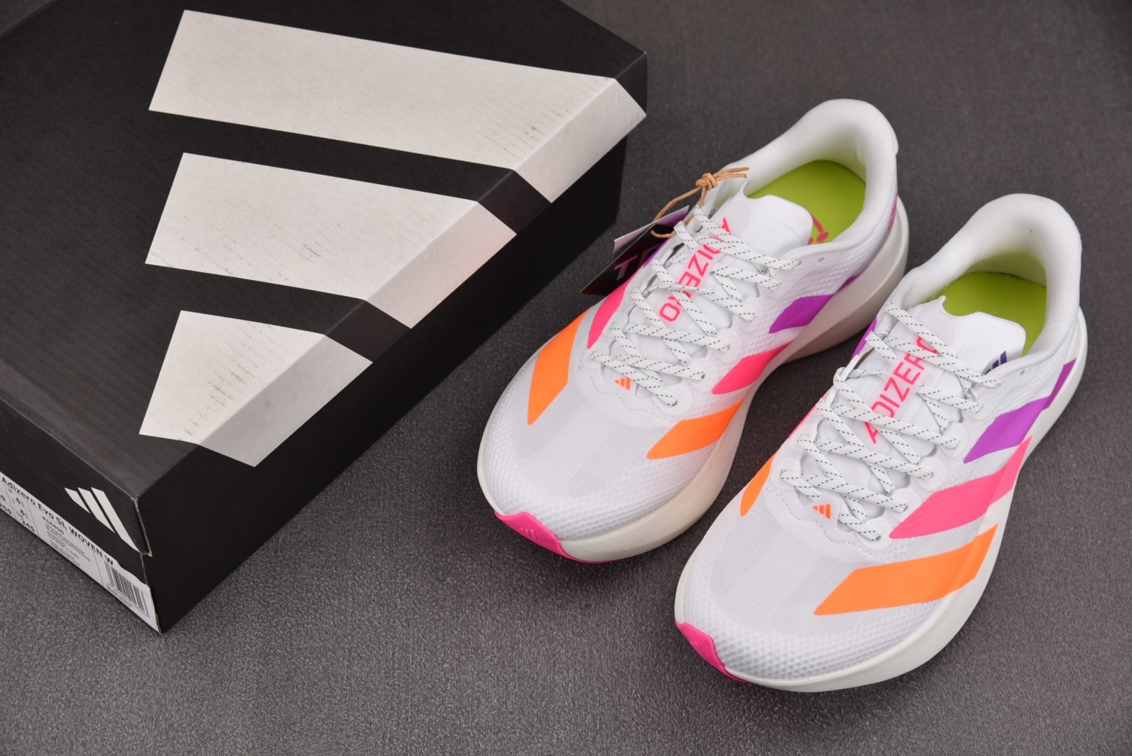 Adizero跑鞋 尺码:36-45纯原版出品-AD Adizero EVO SL 白粉紫 KI4450