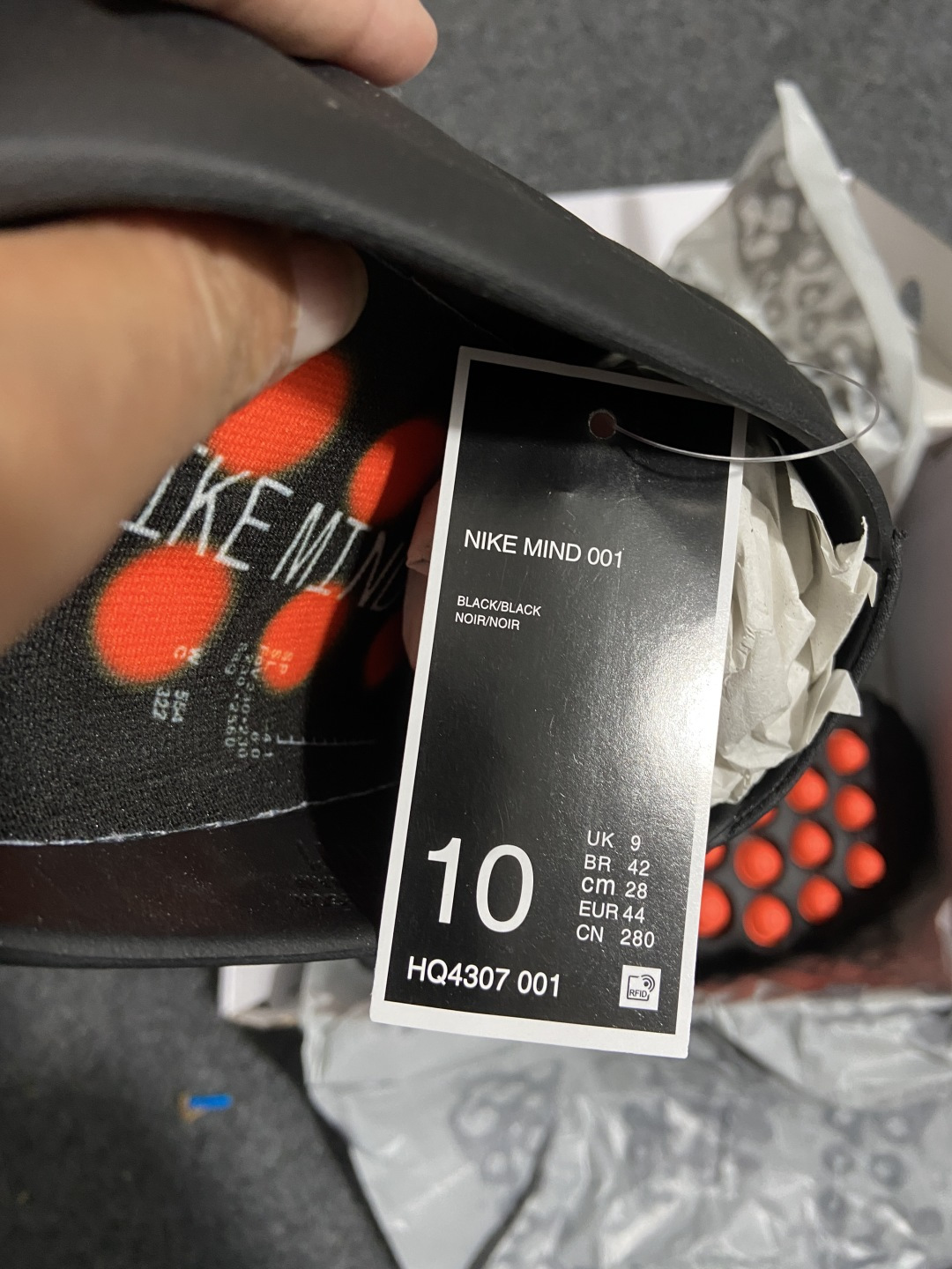 N版 东南亚订单 Nike Mind 002 黑色货号：HQ4307-001尺码：36 36.5 37 