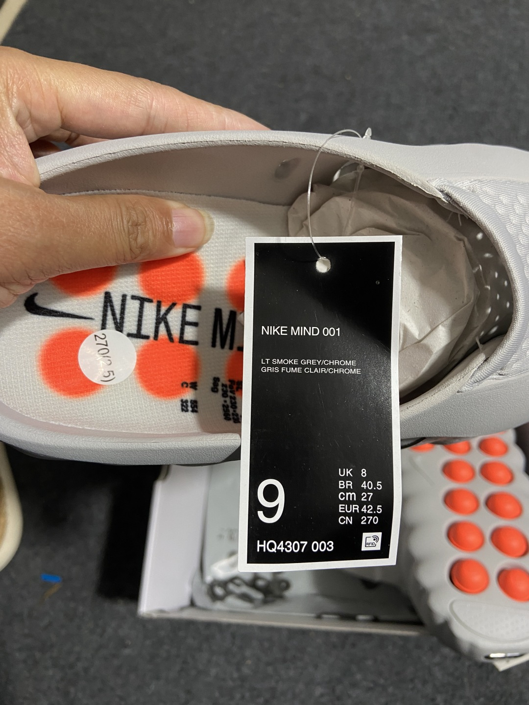 N 版 东南亚订单 Nike Mind 001 灰色货号：HQ4307-003尺码：36 36.5 37