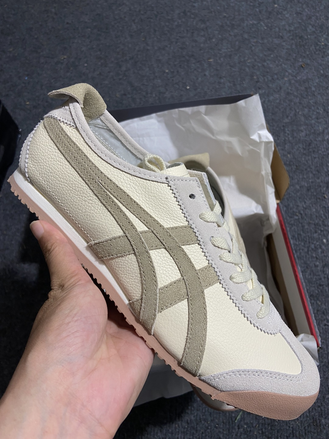 【平台版】Onitsuka Tiger Mexico 66 亚瑟士鬼冢虎复古经典板鞋米色 1183C07