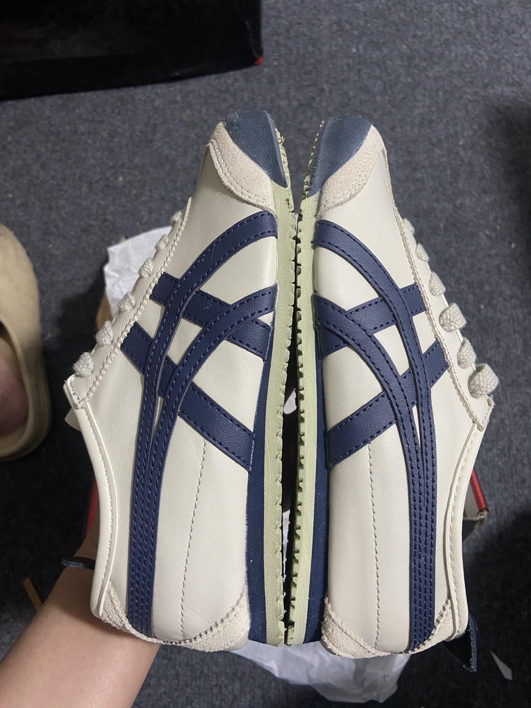 PK版出货！顶级头层，最强品质！鬼冢虎 米藏青ASICS Tiger Mexico 66 牛皮鬼冢虎 D