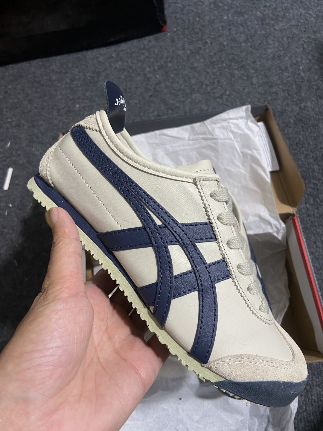 PK版出货！顶级头层，最强品质！鬼冢虎 米藏青ASICS Tiger Mexico 66 牛皮鬼冢虎 D