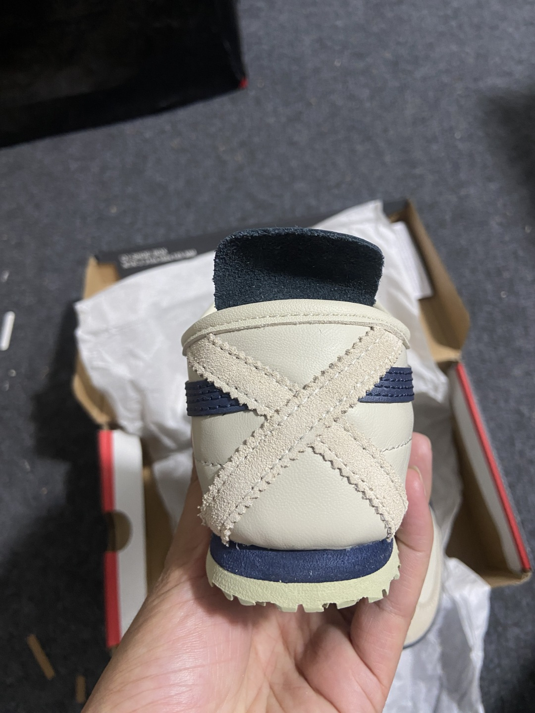 PK版出货！顶级头层，最强品质！鬼冢虎 米藏青ASICS Tiger Mexico 66 牛皮鬼冢虎 D