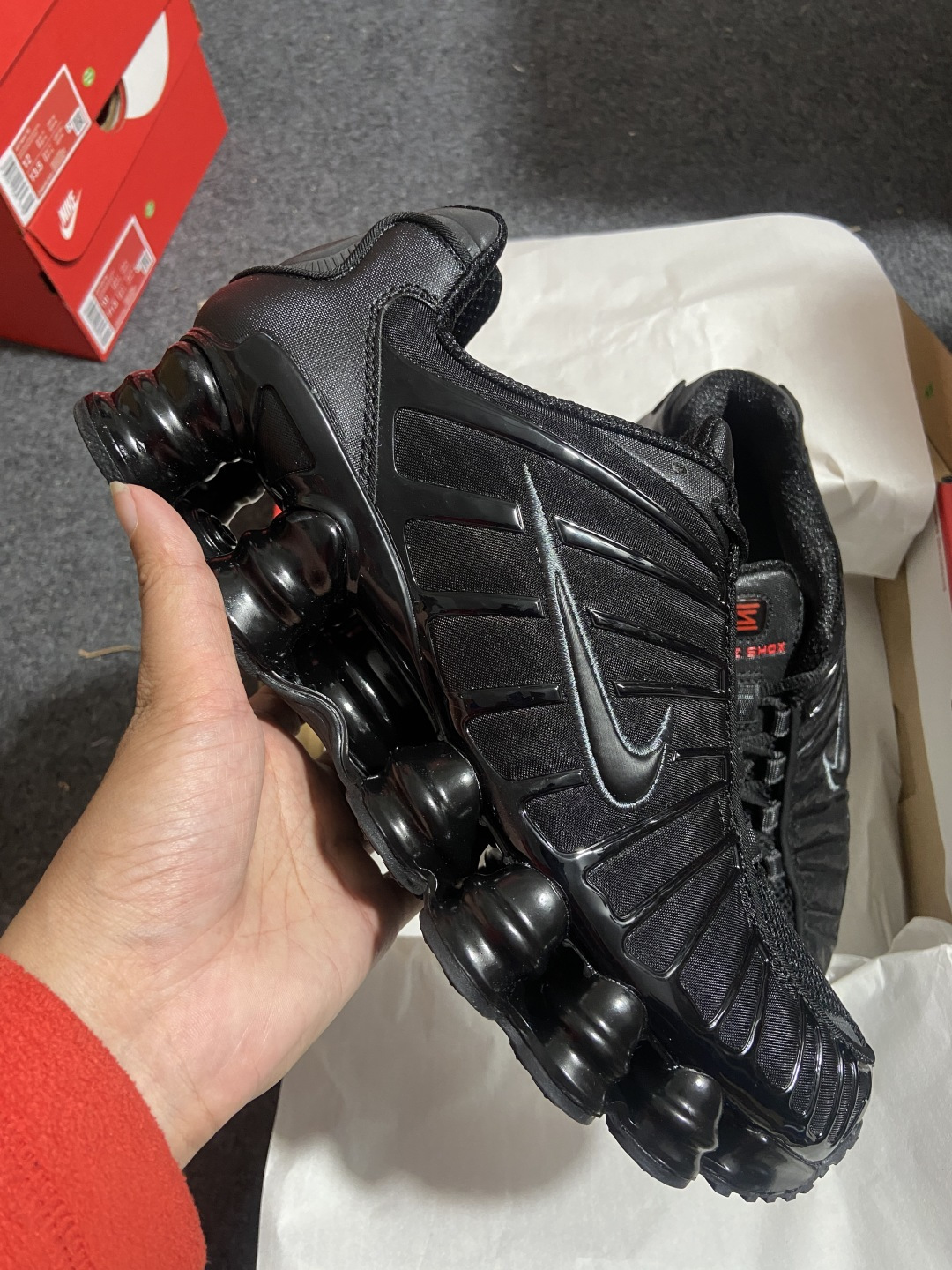 Mam 尺码:39-47.5纯原版出品-NK Shox TL 黑蓝 防滑舒适 低帮 休闲气柱跑步鞋 AR