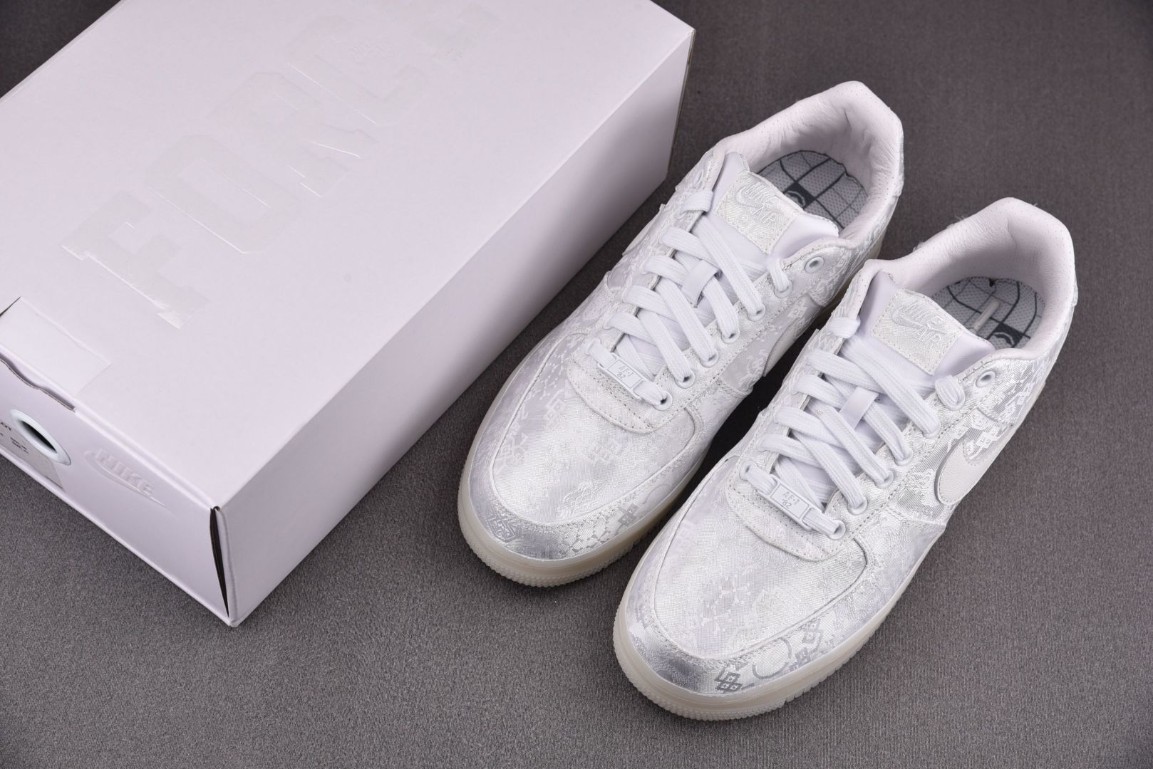 纯原 CLOT x NK Air Force 1 空军联名白丝绸 AO9286-100 全套原原楦纸版 